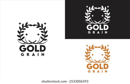 A cheerful logo featuring a smiley face made of wheat, symbolizing abundance and happiness, perfect for a wholesome, inviting brand.