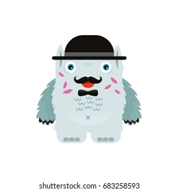 Cheerful in love illustrated monster. Cheerful illustration. Picture for children. Super hero.
