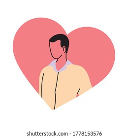 alegre y enamorado joven dibujo vectorial
