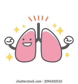 Cheerful lung simple and cute illustration