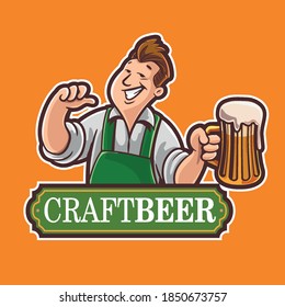 cheerful man drinking a beer