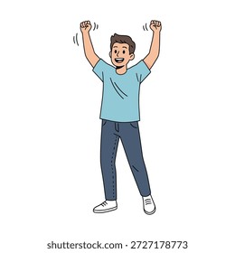 Fröhlicher Mann stehend Vektor, positive Stimmung EPS Illustration
