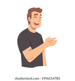 Ilustración de vectores de dibujos animados por un hombre alegre