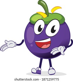 cheerful mango Steen character declaring something