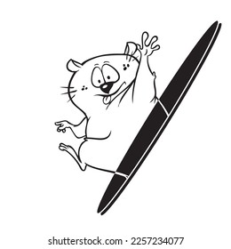 A cheerful marmot emerges from a hole. Vector illustration.