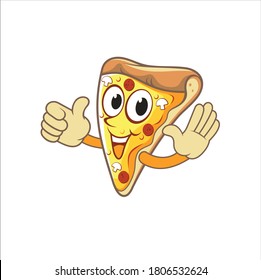 The cheerful mascot pizza, perfect for any pizza diner graphic needs.