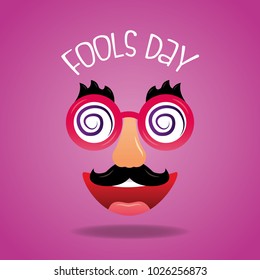 cheerful mask mustache silly glasses fools day
