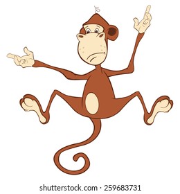Cheerful monkey. Cartoon
