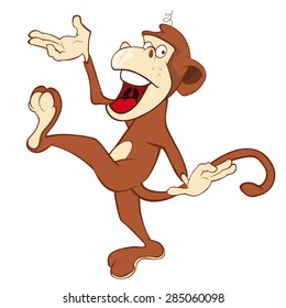 Cheerful monkey. Cartoon