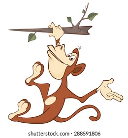 Cheerful monkey. Cartoon