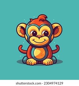 Cheerful monkey mascot character for childcare center.
