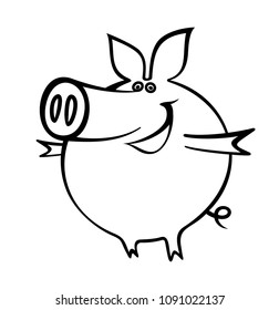 cheerful mumps stands on two legs