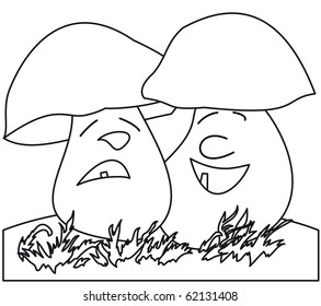 Cheerful mushroom, sad mushroom