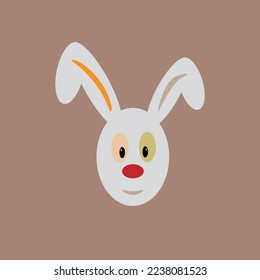 Alegre bozal de un perro. Cara de perro de caricatura. Ilustración vectorial en un fondo de color. La silueta es sencilla. Concepto de logotipo animal. Plantilla de diseño de logotipo.