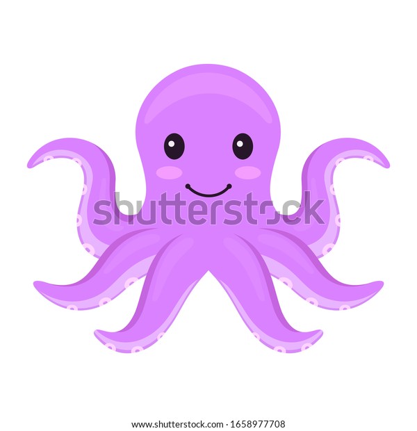 Vector De Stock Libre De Regalias Sobre Animada Caricatura De Pulpo Sobre Fondo1658977708