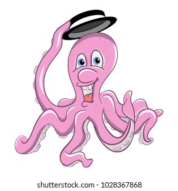 Cheerful Octopus Character