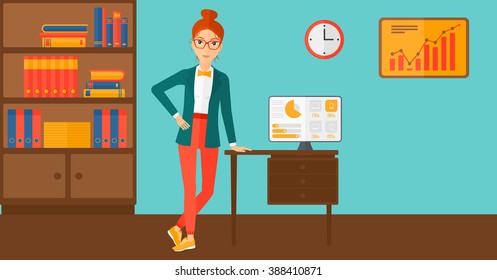 Cheerful office clerk.