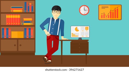 Alegre empleado de oficina.