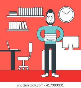 Cheerful office clerk.