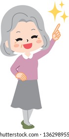 a cheerful old lady
