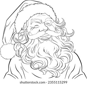 Cheerful old man wearing Santa Claus outfit with a big smile