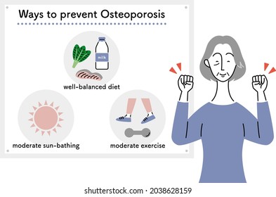 a cheerful old woman and ways to prevent osteoporosis