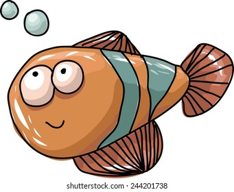 cheerful orange fish. vector