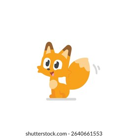 Cheerful Orange Fox Cartoon Character Isolated on White