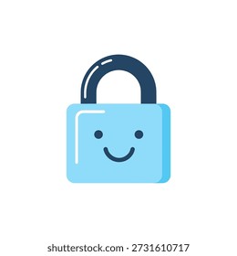 Ícone de cadeado alegre, Design digital, Ilustração gráfica, Ambiente de tecnologia