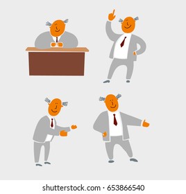 Cheerful painted character in a tie