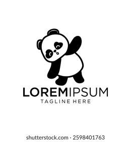 Cheerful panda with active style, perfect for fitness products or family entertainment.	