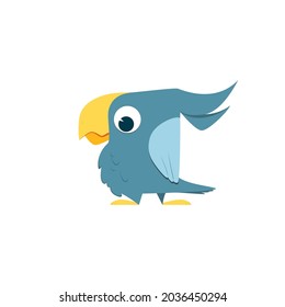 Cheerful parrot. Parrot character. Logo and illustration. Vector illustration.