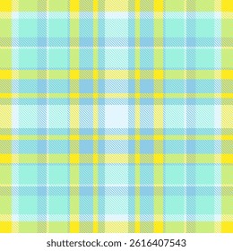Cheerful pastel plaid pattern in light blue, yellow, and green. Perfect for textile designs, backgrounds, springsummer themes, and childrens products.