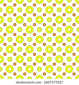 A cheerful pattern of yellow and orange flowers. Perfect for backgrounds, prints, and more!