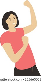 Cheerful People Cartoon Character. Isolated Vector Illustration.