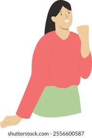 Cheerful People Cartoon Character. Isolated Vector Illustration.