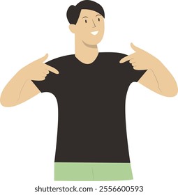 Cheerful People Cartoon Character. Isolated Vector Illustration.