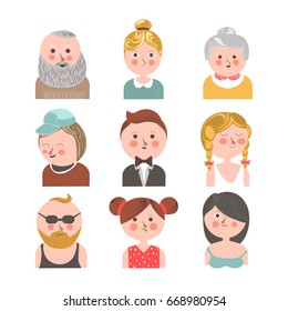 Cheerful people and sad girl