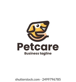 Vector alegre del logotipo del cuidado del animal doméstico