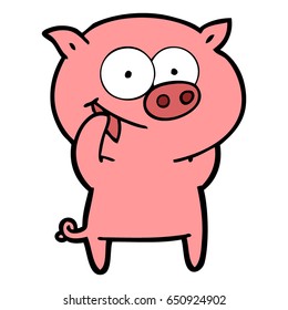 animada caricatura de cerdo
