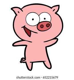 fröhlicher Schweinekartoon