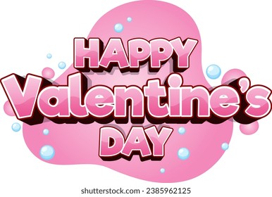 A cheerful pink banner icon to celebrate Valentine's Day