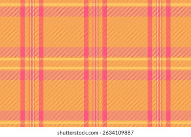 Padrão de xadrez alegre em tons de laranja, rosa e amarelo. Ideal para têxteis, fundos e desenhos festivos. Uma textura vibrante, sem emenda.