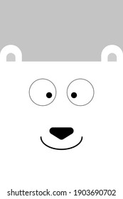 Cheerful plain artic dear head with a square head for baby products and children