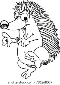 cheerful and playful hedgehog