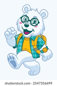 Cheerful Polar Bear Student Mascot