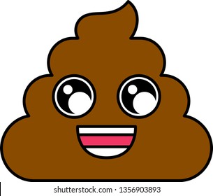 Cheerful Poop Emoji Vector Illustration