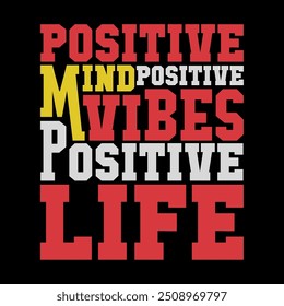 Cheerful "Positive Mind, Positive Vibes, Positive Life" Vector Graphic for Positive Content