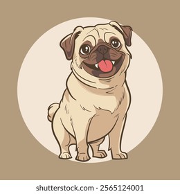 Cheerful Pug Chibi with happy smile