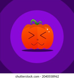 cheerful pumpkin icon vector for halloween event